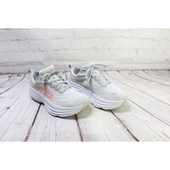 Hoka One One Bondi 8 White Mesh Breathable Running Sneaker Shoes 7 B - Picture 3 of 9